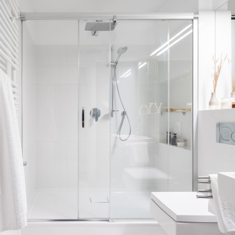 Modern Shower with Built-in Bench